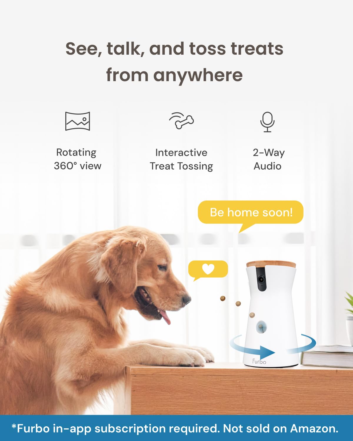 Amazon.com: Furbo 360° 狗相機- 使用付費計劃解鎖:家庭安全和狗